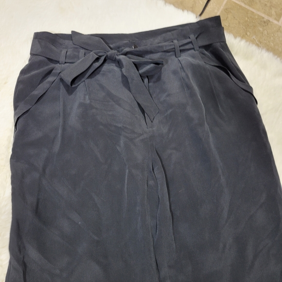 Joie Vintage Caviar Silk Wide Leg tie waist pants size 6 - Picture 3 of 13